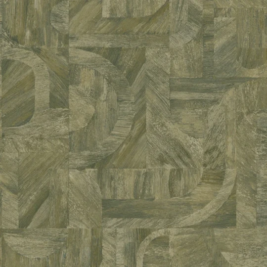 Casamance 76870610 Nature Sur Mesure - Textures Intarsia Kaki - tapeta geometryczna imitująca naturalną fakturę