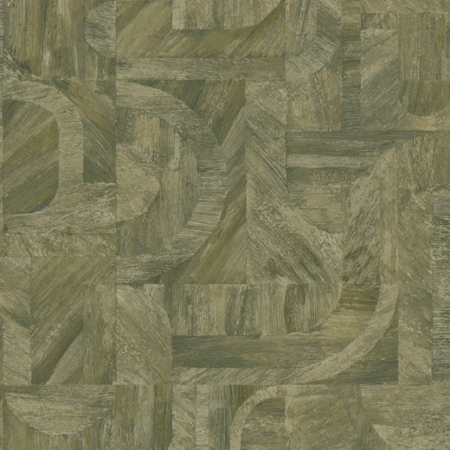 Casamance 76870610 Nature Sur Mesure - Textures Intarsia Kaki - tapeta geometryczna imitująca naturalną fakturę
