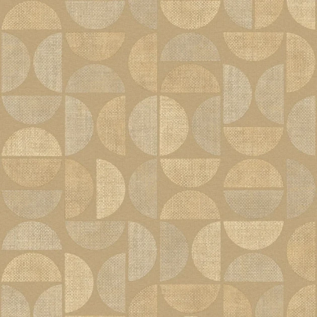 Casamance 76881018 Nature Sur Mesure - Textures Dualis Travertin - tapeta geometryczne półkola imitujące rafię