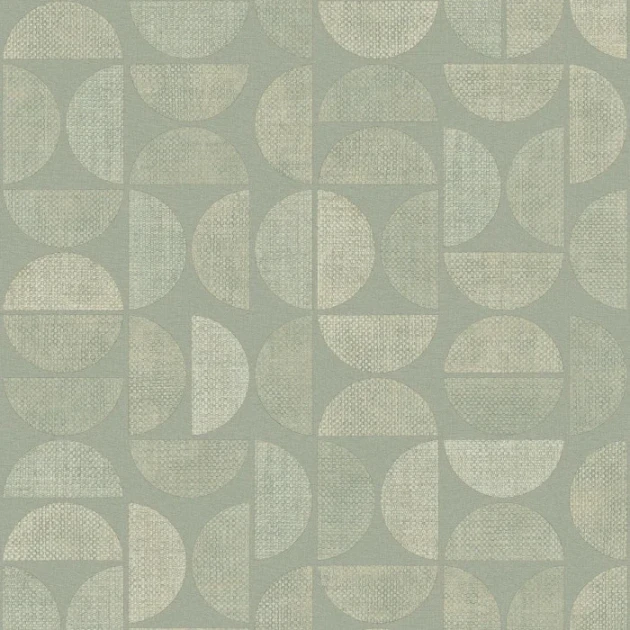 Casamance 76881120 Nature Sur Mesure - Textures Dualis Amande Douce - tapeta geometryczne półkola imitujące rafię