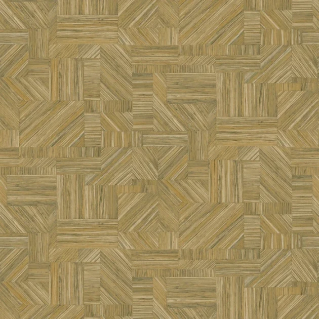 Casamance 76891936 Nature Sur Mesure - Textures Imbrication Cactus - tapeta geometryczna imitująca słomiany patchwork
