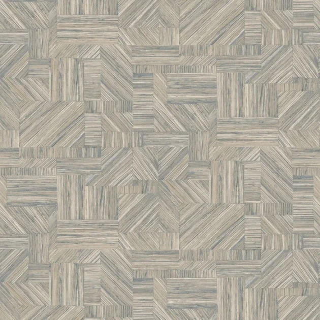 Casamance 76891834 Nature Sur Mesure - Textures Imbrication Givre - tapeta geometryczna imitująca słomiany patchwork