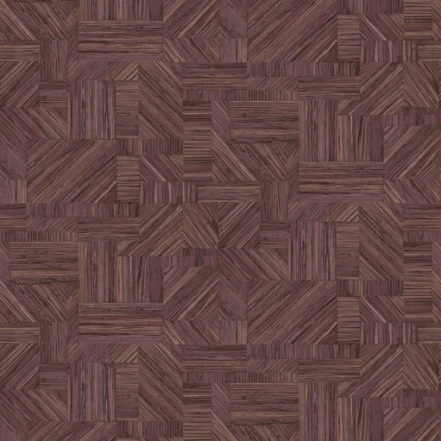 Casamance 76892242 Nature Sur Mesure - Textures Imbrication Prune - tapeta geometryczna imitująca słomiany patchwork