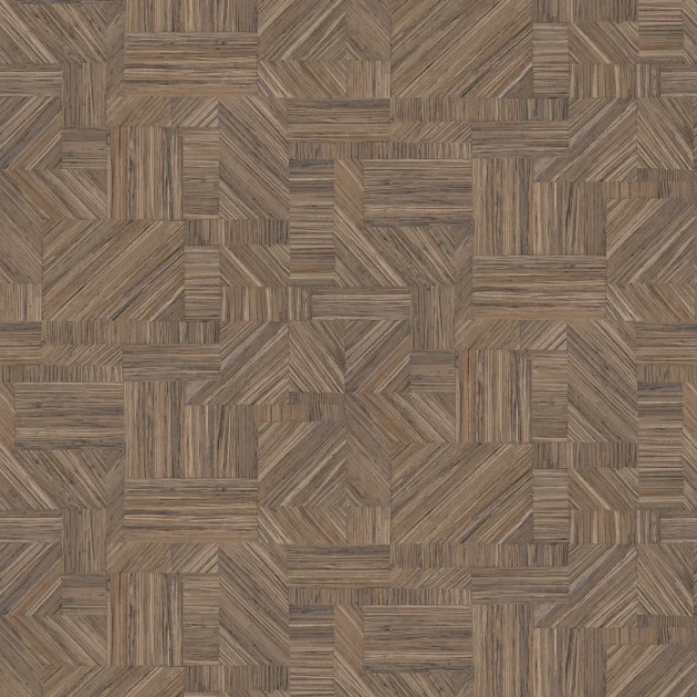 Casamance 76892038 Nature Sur Mesure - Textures Imbrication Sepia - tapeta geometryczna imitująca słomiany patchwork