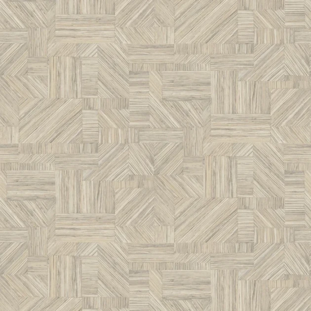 Casamance 76891630 Nature Sur Mesure - Textures Imbrication Galet - tapeta geometryczna imitująca słomiany patchwork