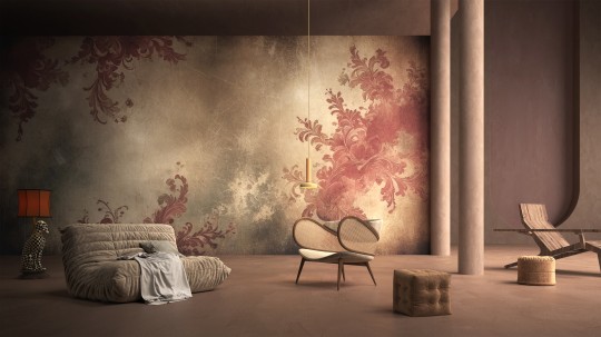 Yo2 EAM1.06.3 Earie Mythical - mural w rośliny na surowym tle