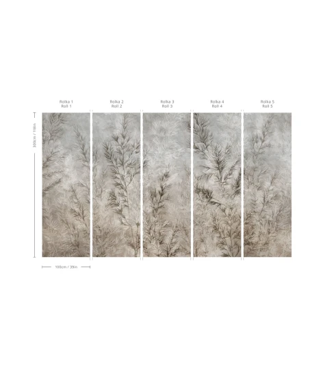 Wallcolors TAP-9182 Cozy Landscapes Dry Grass Grey - mural w polne trawy