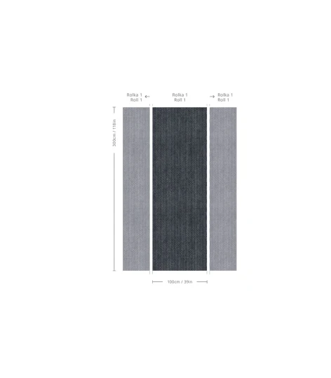 Wallcolors TAP-9183 Basic Herringbone Blue - mural w jodełkę