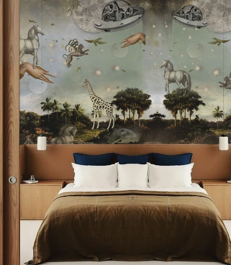 Wallcolors TAP-9175 Art Matters Stardust Safari - mural w surrealistyczny kolaż