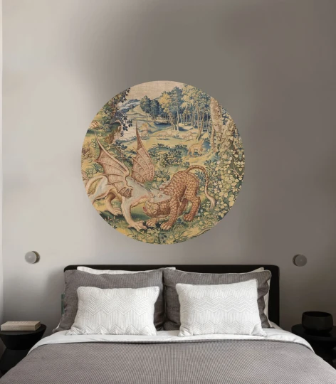 Wallcolors DOT-9156 Dots Dragon Arras - okrągły mural w smoki
