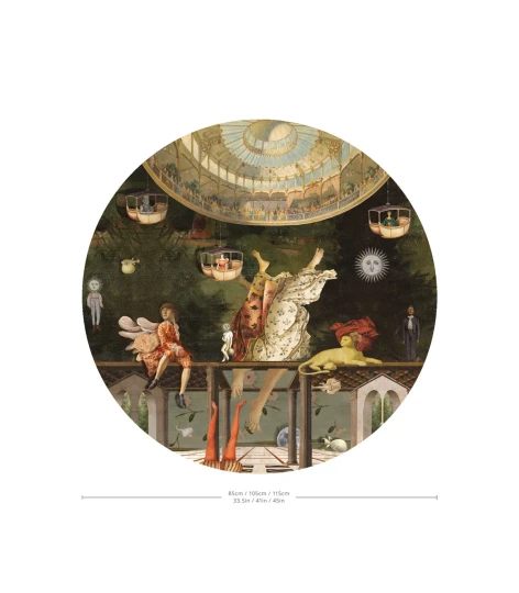 Wallcolors DOT-9164 Dots Carousel - okrągły mural z motywem karuzeli w surrealistycznym stylu