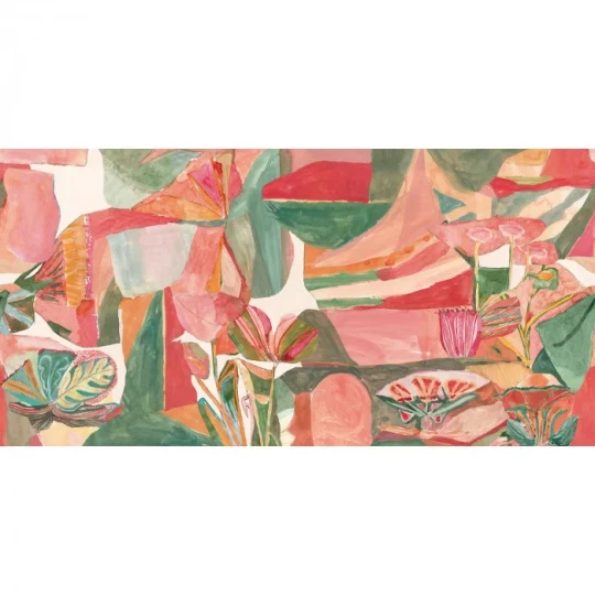 Casamance 71590304 Exploration Jardin Danse Blush multicolore - tekstylny mural w abstrakcyjny motyw