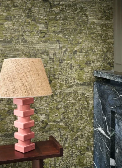 Casamance 71700355 Manufactura Verdure Vert - tapeta żakardowa w liście