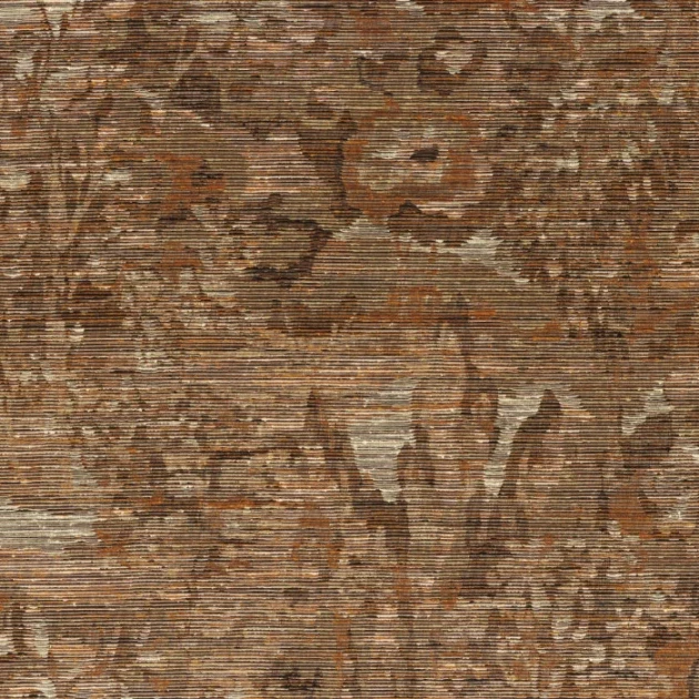 Casamance 71700465 Manufactura Verdure Orange Brule - tapeta żakardowa w liście