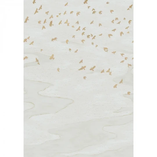 Casamance 76730406 Panoramas 4 Migration Ivoire/doré - mural w lecące ptaki