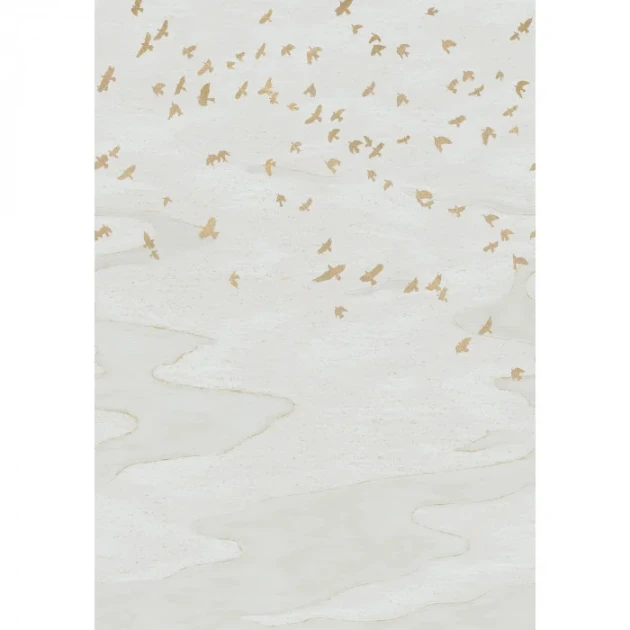 Casamance 76730406 Panoramas 4 Migration Ivoire/doré - mural w lecące ptaki