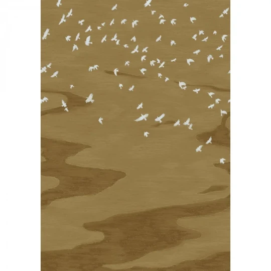 Casamance 76730508 Panoramas 4 Migration Doré - mural w lecące ptaki