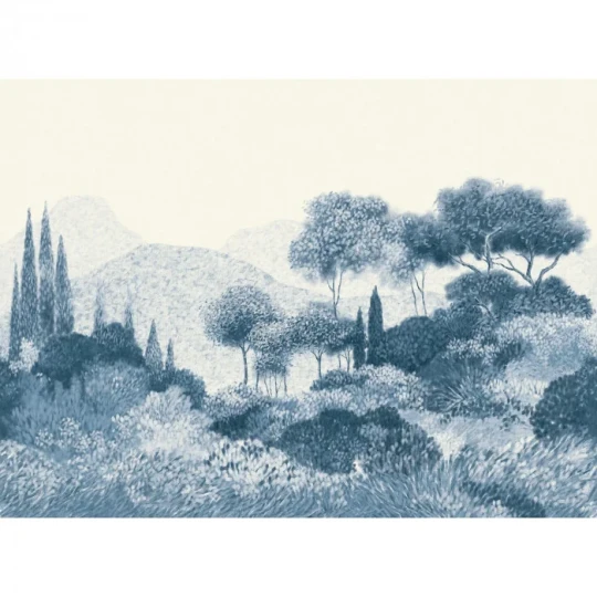 Casamance 76761426 Panoramas 4 Maquis Corse Marine - mural w roślinny pejzaż