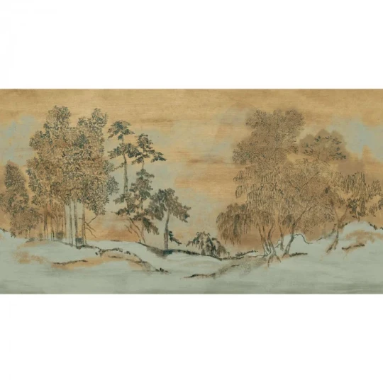 Casamance 76720202 Panoramas 4 Koraku Sauge/doré - mural w pejzaż japońskiego ogrodu