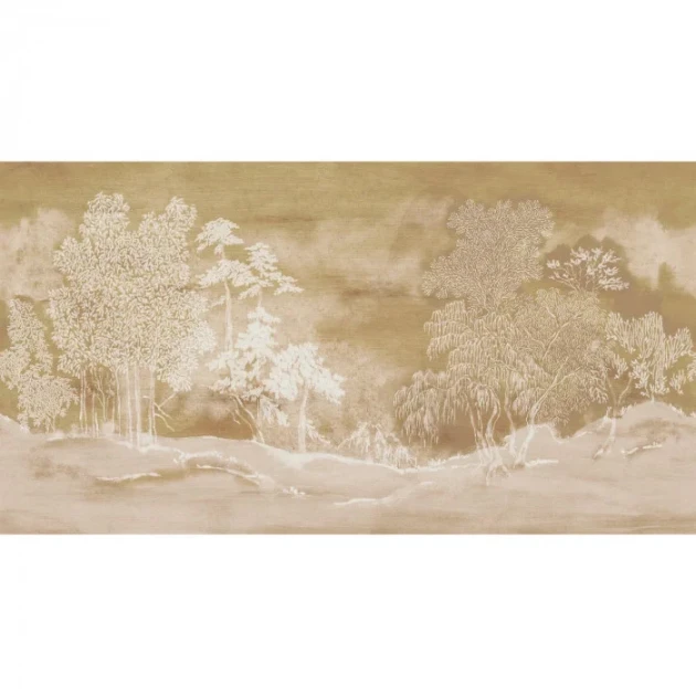 Casamance 76720100 Panoramas 4 Koraku Grège/doré - mural w pejzaż japońskiego ogrodu