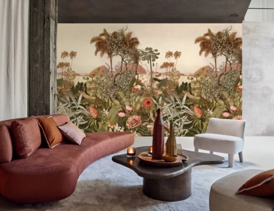 Casamance 76771528 Panoramas 4 Kisama Kaki/multico - mural w egzotyczny krajobraz