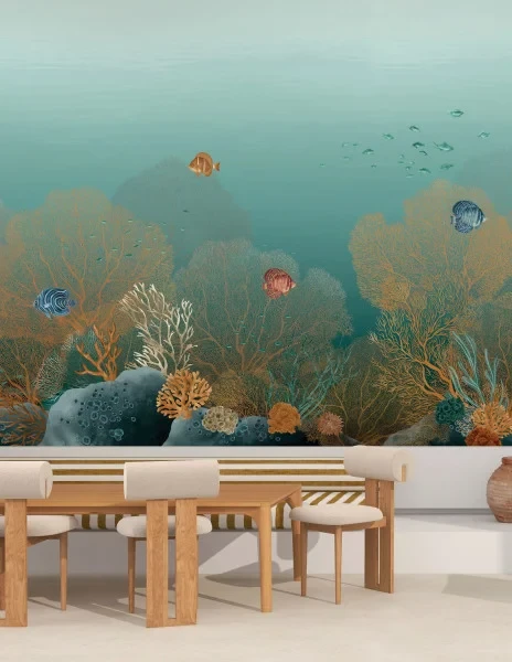 Casamance 76791834 Panoramas 4 Polynesie Grège - mural w podwodny pejzaż