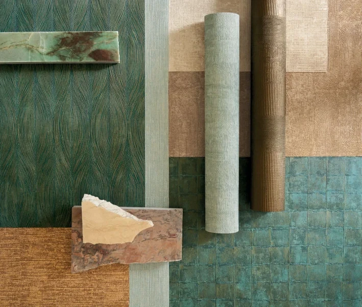 Casamance 76112752 Select 9 Keramos Ivoire/nacré - tapeta w linie o metalicznym wykończeniu