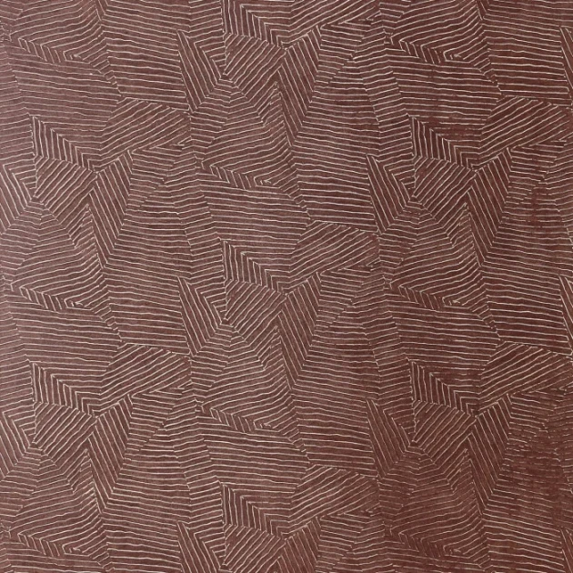 Casamance 76543772 Select 9 Lore Terracotta/doré - tapeta w geometryczny wzór z metalicznymi akcentami