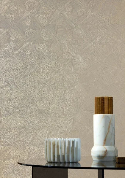 Casamance 76522752 Select 9 Songket Orage/doré - tapeta w metaliczne liście