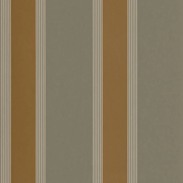 Casamance 75712242 Select 9 Auteuil Vert argile/doré - tapeta w paski