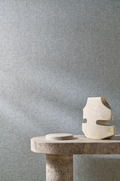 Casamance 71650445 Linessence 2 Lincotea Pierre Bleue - tapeta płótno w delikatną krateczkę