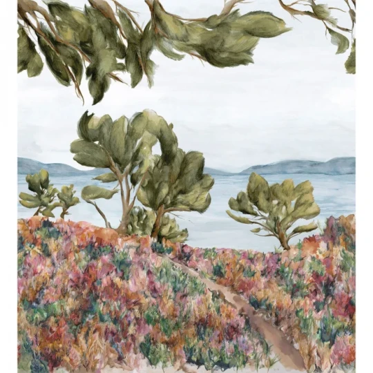 Casamance 75590406 Panoramas 2 Cap Frehel Multico - mural strukturalny w morski krajobraz