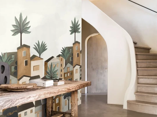 Casamance 75861528 Panoramas 2 Vila Viela Int Gris/mordoré - mural w miejski krajobraz