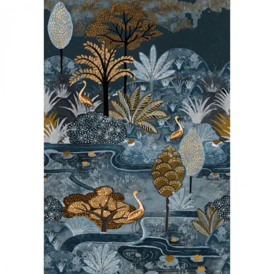 Casamance 75611018 Panoramas 2 Aruba Bleu d'egypte - mural w egzotyczny krajobraz