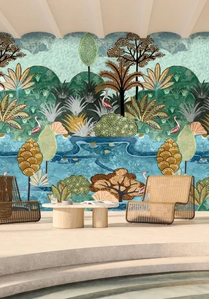 Casamance 75610814 Panoramas 2 Aruba Multicouleurs - mural w egzotyczny krajobraz