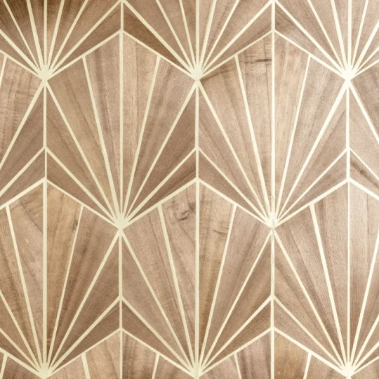 Casamance 71771936 Traversee Mythique Chene Clair Or - tapeta geometryczna z forniru drewnianego