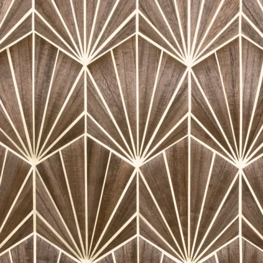 Casamance 71772242 Traversee Mythique Chene Fonce - tapeta geometryczna z forniru drewnianego