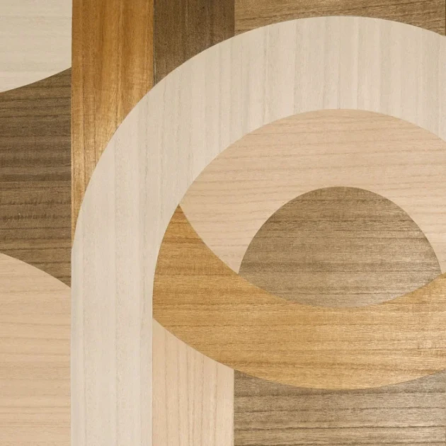 Casamance 71780116 Traversee Traversee Chene Ivoire - tapeta z forniru drewnianego w stylu art-deco