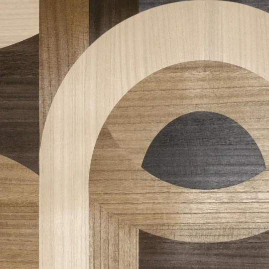 Casamance 71780226 Traversee Traversee Carbone Chene - tapeta z forniru drewnianego w stylu art-deco