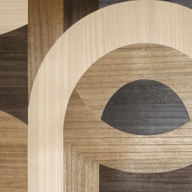 Casamance 71780226 Traversee Traversee Carbone Chene - tapeta z forniru drewnianego w stylu art-deco