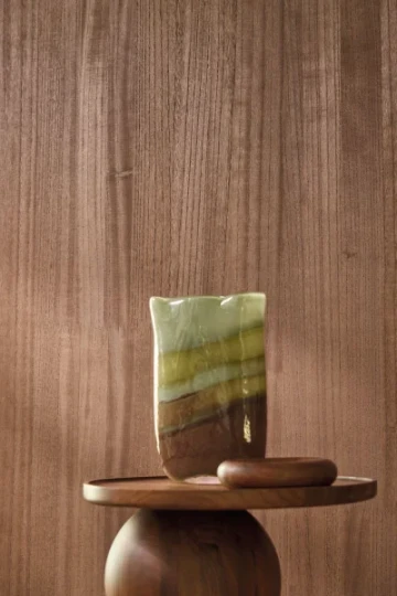 Casamance 71741324 Traversee Ebony Gris Cendre - tapeta z forniru drewnianego