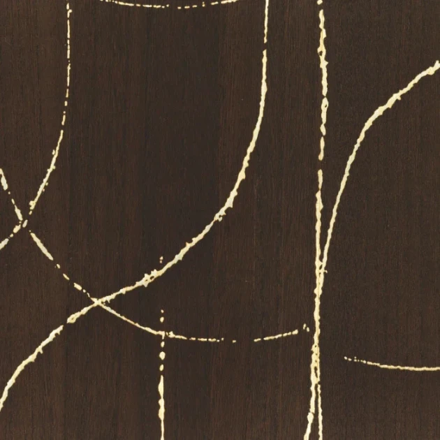 Casamance 71761834 Traversee Splendeur Ebene or - tapeta z geometrycznym wzorem wyrytym w fornirze drewnianym