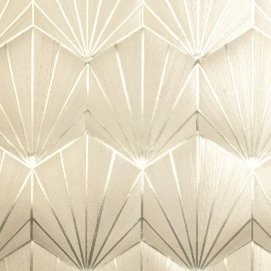 Casamance 71815137 Traversee Majeste Beige Sable Or - tapeta mozaika z włókna abaki i metalicznych akcentów