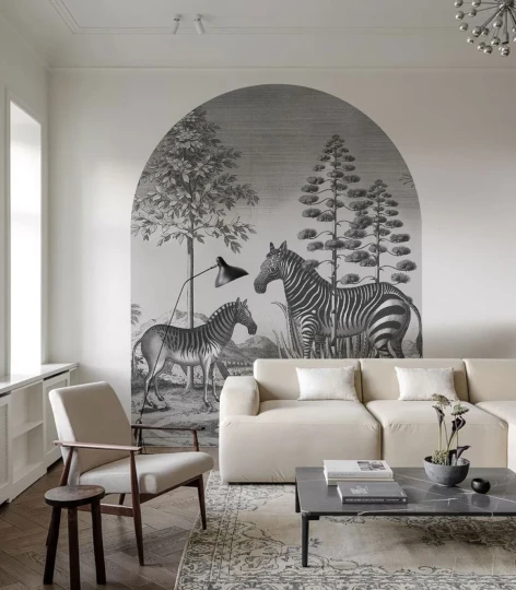 Wallcolors ARCH-9133 Arch Zebra on Agave - mural łuk w zebry i agawy