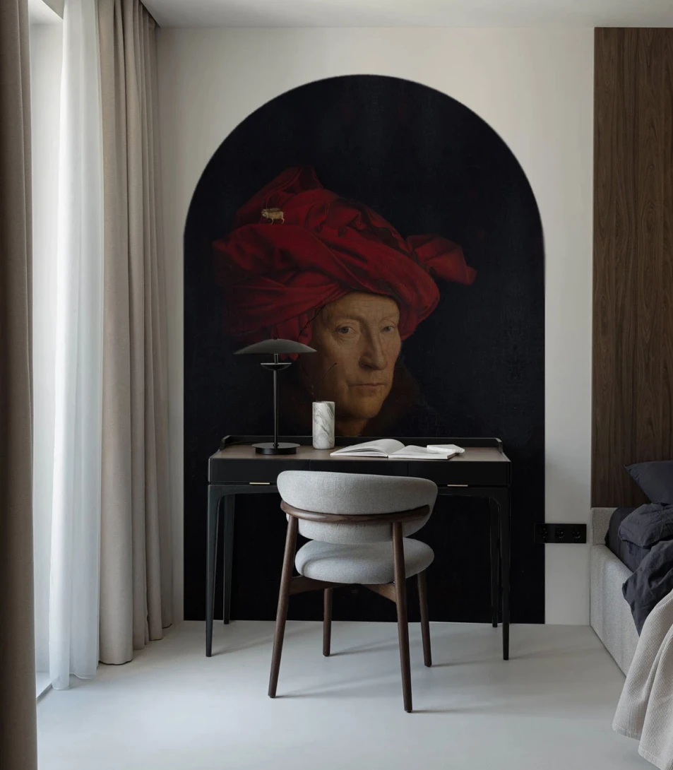 Wallcolors ARCH-9138 Arch Van Eyck- mural łuk w portret Jana van Eycka