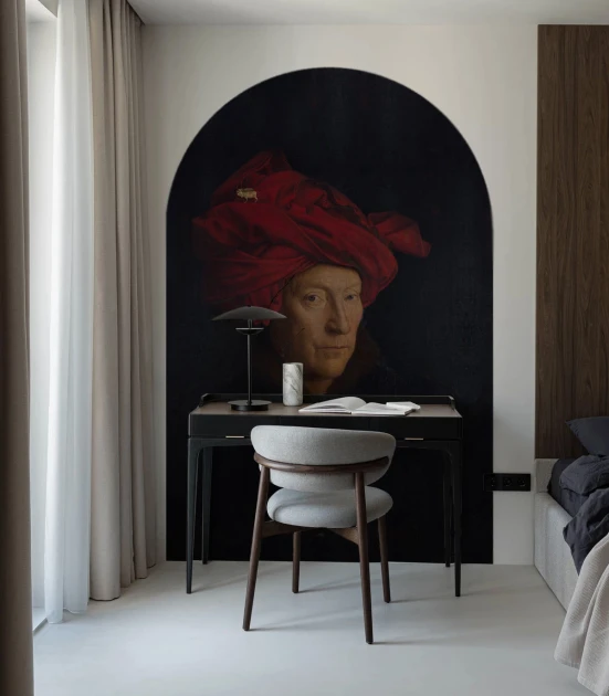 Wallcolors ARCH-9138 Arch Van Eyck- mural łuk w portret Jana van Eycka