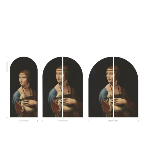 Wallcolors ARCH-9143 Arch Lady With An Ermine - mural łuk w obraz Damy z gronostajem