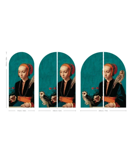 Wallcolors ARCH-9144 Arch Owl Lady - mural łuk w surrealistyczny portret