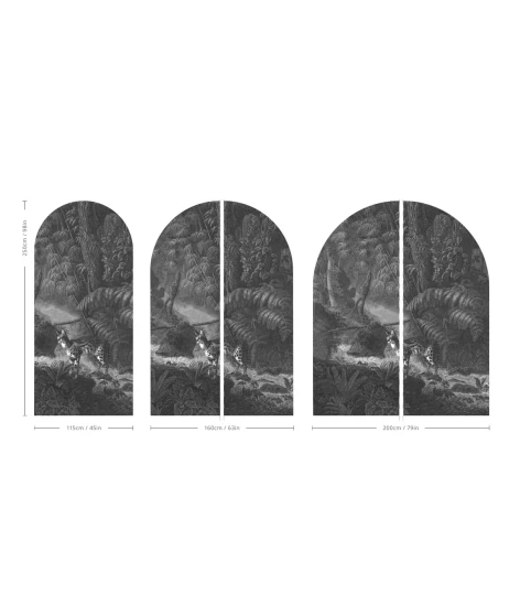 Wallcolors ARCH-9146 Arch Palms and Cats - mural łuk w dzikiego kota i egzotyczną roślinność