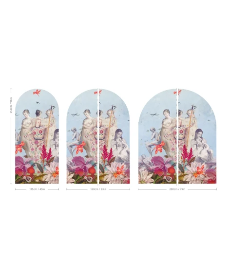 Wallcolors ARCH-9170 Arch Womens Day - mural łuk w kobiece sylwetki inspirowany kolażami